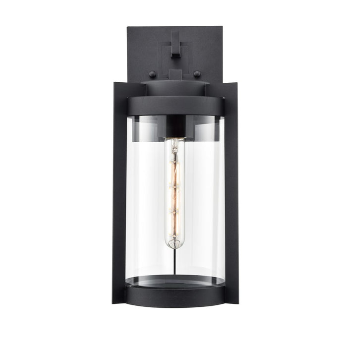 Millennium Lighting Ellway 1Lt 16" Outdoor Wall Sconce, Black/Clear - 91511-TBK