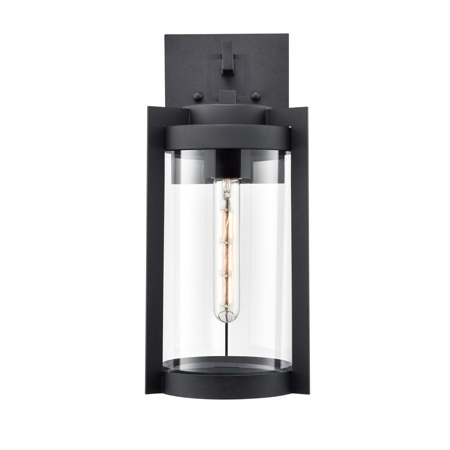 Millennium Lighting Ellway 1Lt 16" Outdoor Wall Sconce, Black/Clear - 91511-TBK