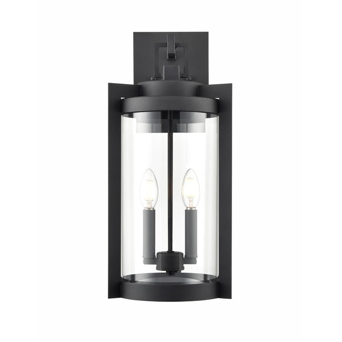 Millennium Lighting Ellway 2Lt Outdoor Wall Sconce, Black/Clear - 91522-TBK
