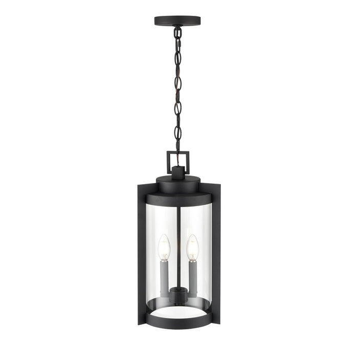 Millennium Lighting Ellway 2Lt Outdoor Hanging Lantern, Black/Clear