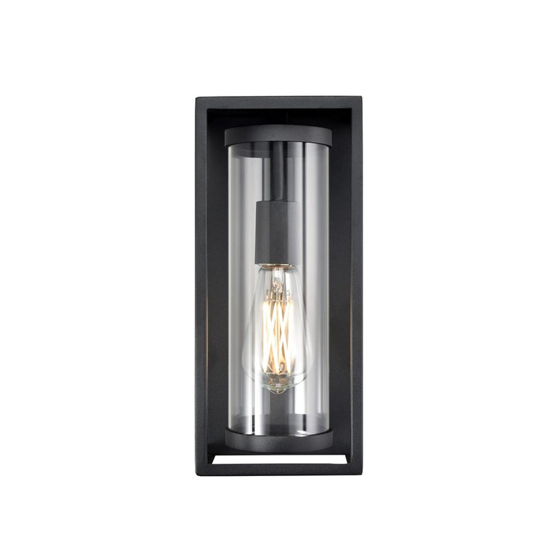 Millennium Lighting Caleb 1Lt 13" Outdoor Wall Sconce, Black/Clear - 91601-TBK