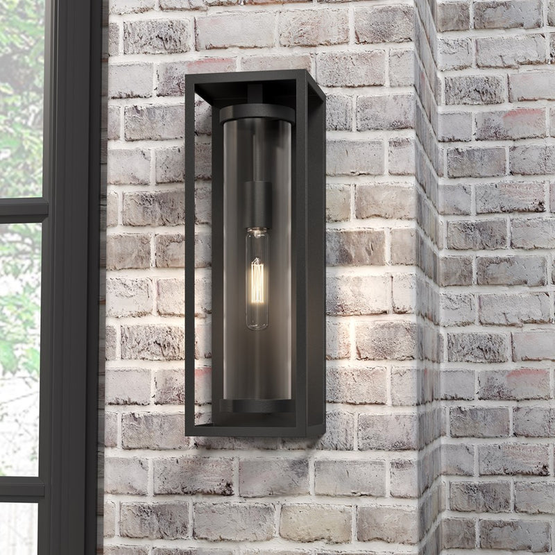 Millennium Lighting Caleb 1Lt 17" Outdoor Wall Sconce, Black/Clear