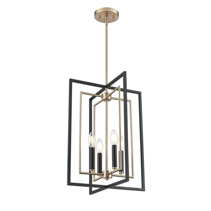 Millennium Lighting Noelle 4Lt 15" Pendant, Black/Modern Gold - 91704-MB-MG
