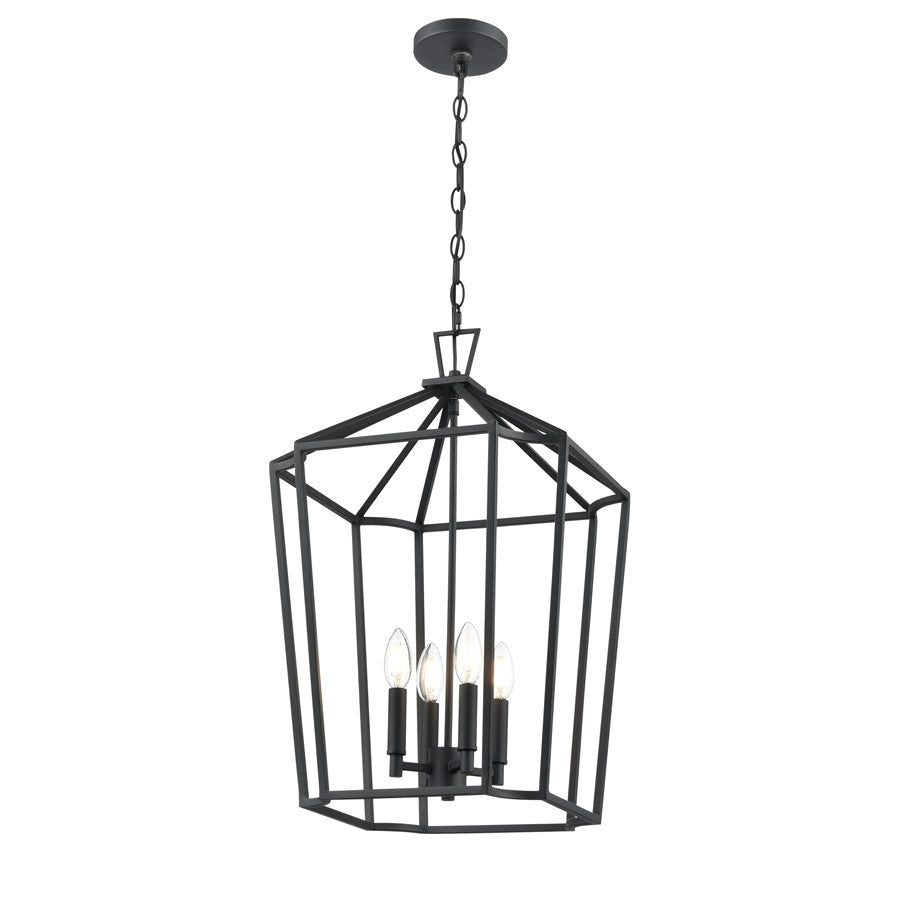 Millennium Lighting Hylena 4Lt 15" Pendant, Textured Black - 91804-TBK