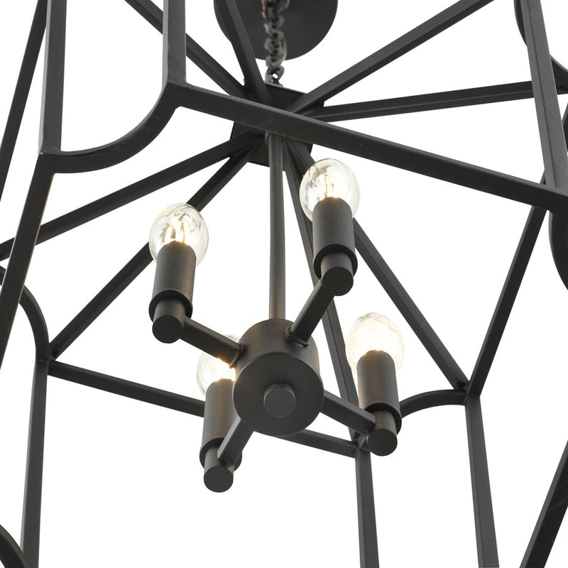 Millennium Lighting Hylena 4Lt 15" Pendant, Textured Black