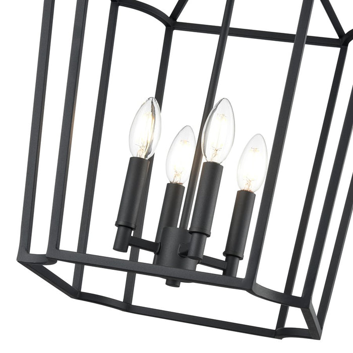 Millennium Lighting Hylena 4Lt 15" Pendant, Textured Black