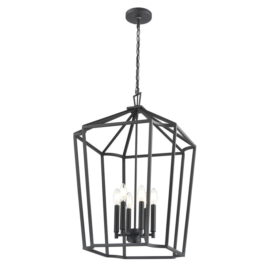 Millennium Lighting Hylena 6Lt 19" Pendant, Textured Black - 91806-TBK