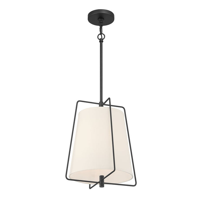 Millennium Lighting Vellinor 1Lt Pendant, Matte Black/White - 919101-MB