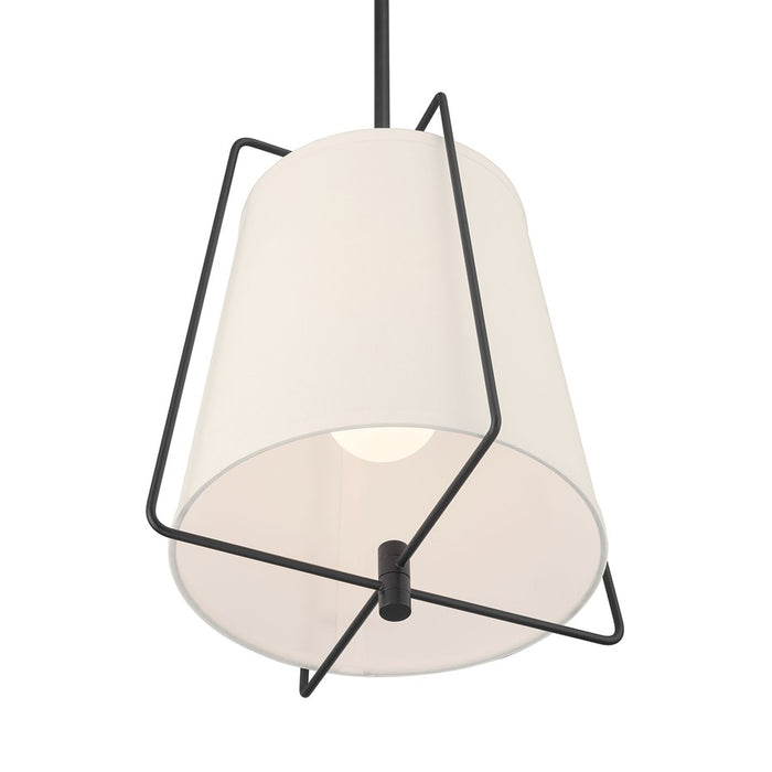 Millennium Lighting Vellinor 1Lt Pendant, Matte Black/White