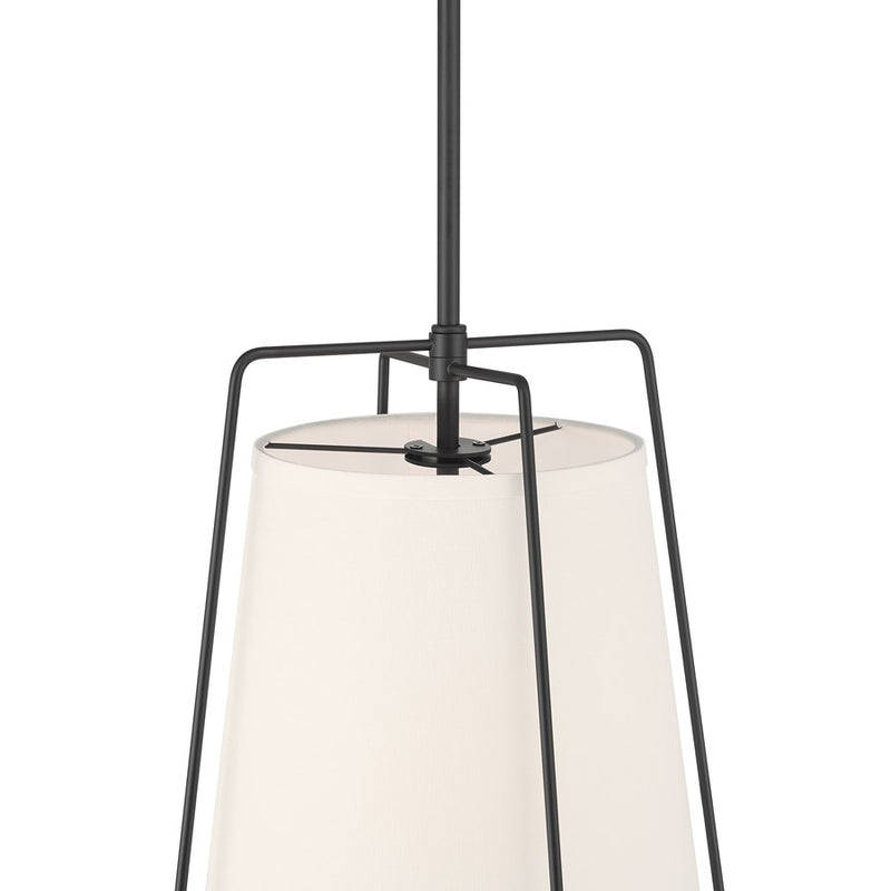 Millennium Lighting Vellinor 1Lt Pendant, Matte Black/White