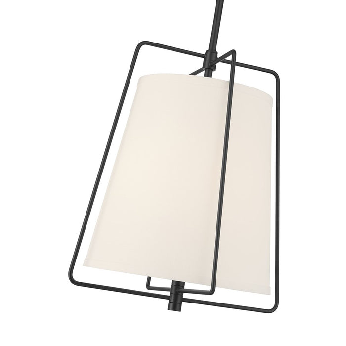 Millennium Lighting Vellinor 1Lt Pendant, Matte Black/White