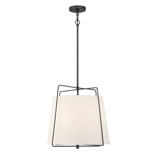 Millennium Lighting Vellinor 3Lt Pendant, Matte Black/White