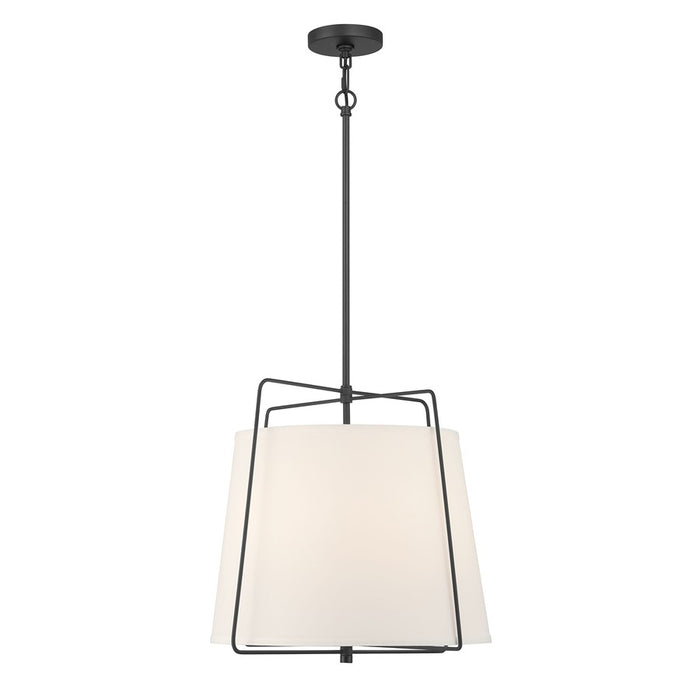 Millennium Lighting Vellinor 3Lt Pendant, Matte Black/White