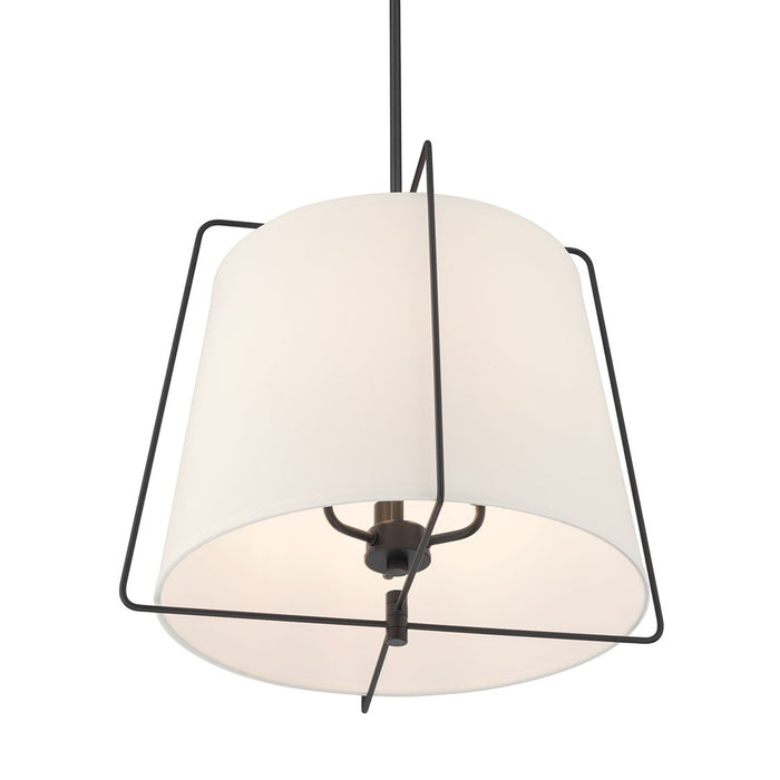 Millennium Lighting Vellinor 3Lt Pendant, Matte Black/White