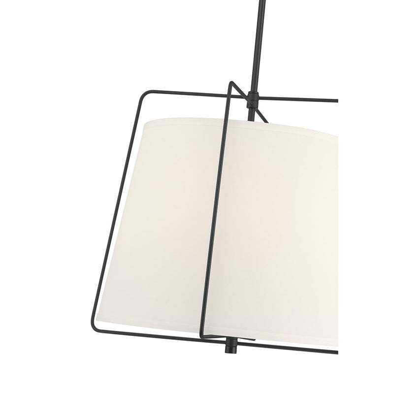 Millennium Lighting Vellinor 3Lt Pendant, Matte Black/White