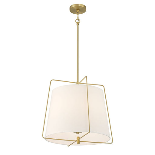 Millennium Lighting Vellinor 3Lt Pendant, Vintage Brass/White - 919103-VB