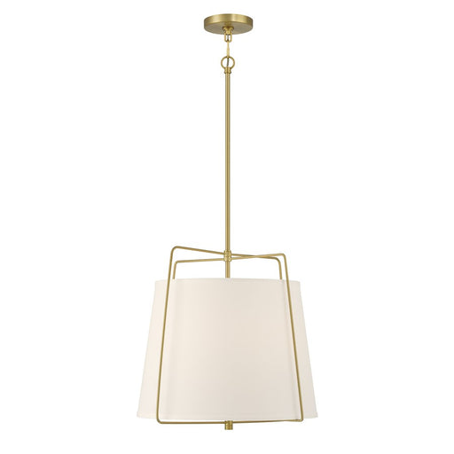 Millennium Lighting Vellinor 3Lt Pendant, Vintage Brass/White
