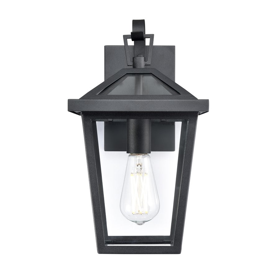 Millennium Lighting Mensun 1Lt Outdoor Wall Sconce, Black/Clear - 92101-TBK