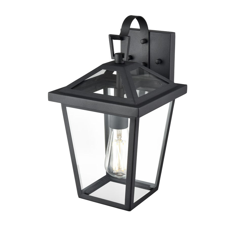 Millennium Lighting Mensun 1Lt Outdoor Wall Sconce, Black/Clear