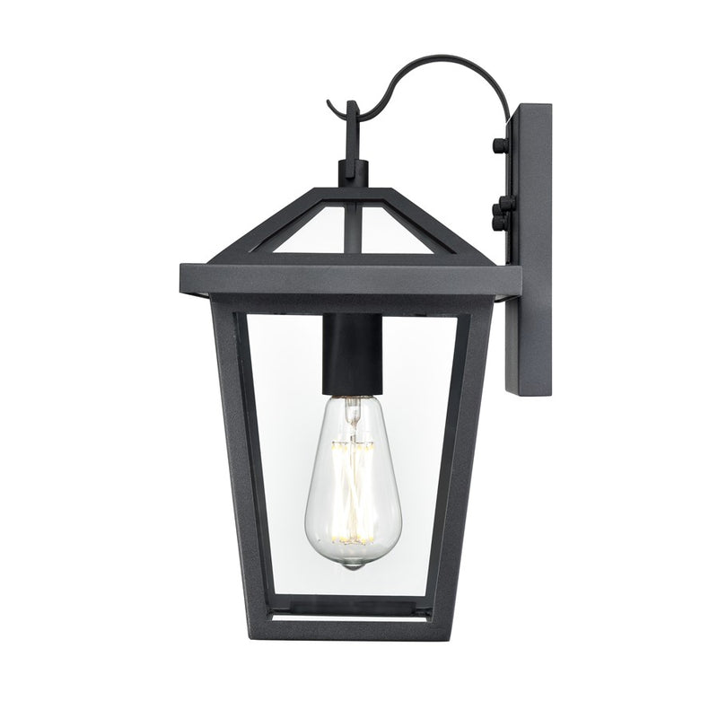 Millennium Lighting Mensun 1Lt Outdoor Wall Sconce, Black/Clear