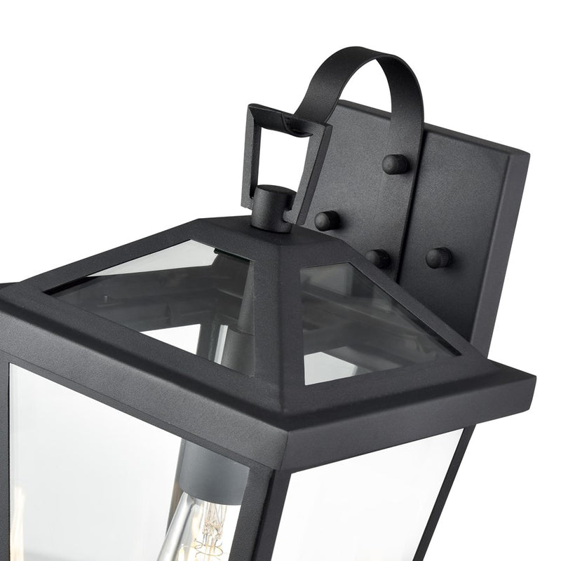 Millennium Lighting Mensun 1Lt Outdoor Wall Sconce, Black/Clear
