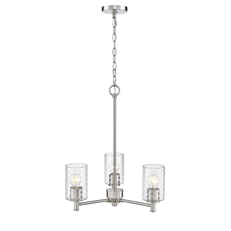 Millennium Lighting Ashli 3 Light Chandelier, Brushed Nickel