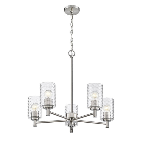 Millennium Lighting Ashli 5 Light Chandelier, Brushed Nickel - 9215-BN