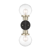 Millennium Lighting Mellrosa 2Lt Wall Sconce, Black/Gold - 9222-MB-MG