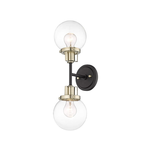 Millennium Lighting Mellrosa 2Lt Wall Sconce, Black/Gold