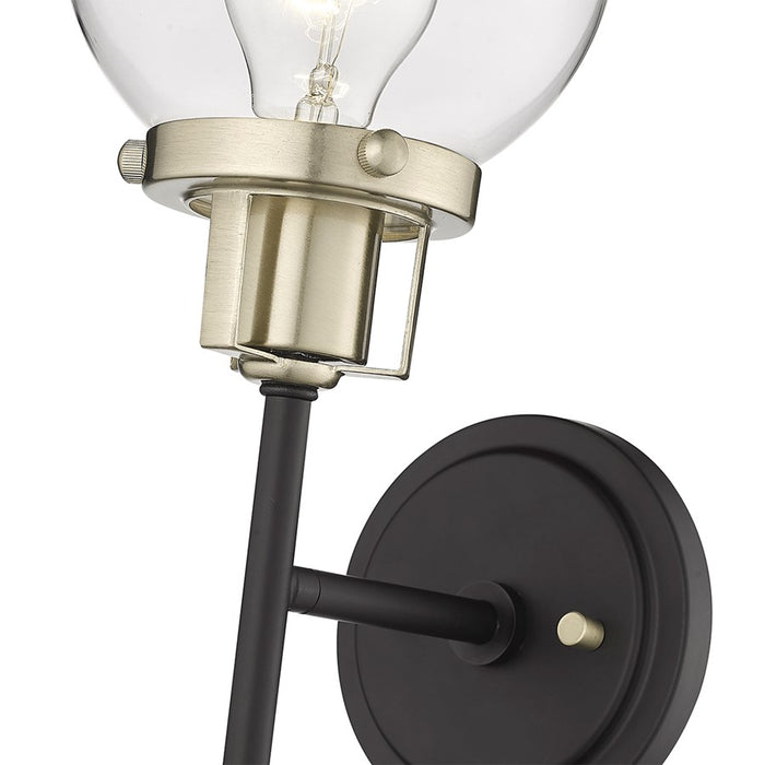 Millennium Lighting Mellrosa 2Lt Wall Sconce, Black/Gold