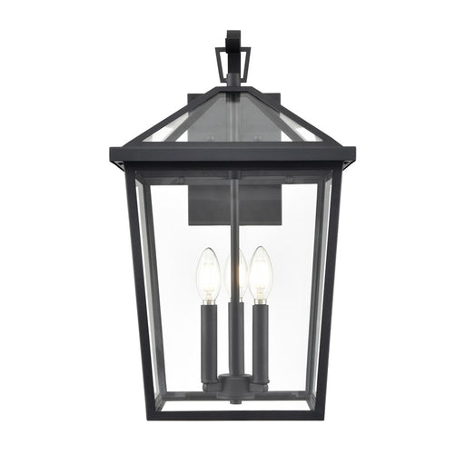 Millennium Lighting Mensun 3Lt Outdoor Wall Sconce, Black/Clear - 92303-TBK