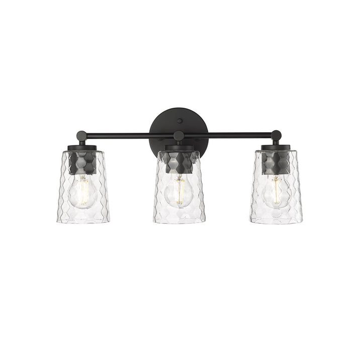 Millennium Lighting Ashli 3Lt Vanity, Black/Clear - 9233-MB