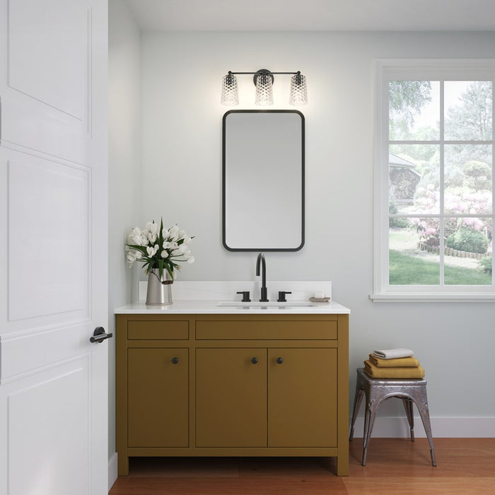 Millennium Lighting Ashli 3Lt Vanity, Black/Clear