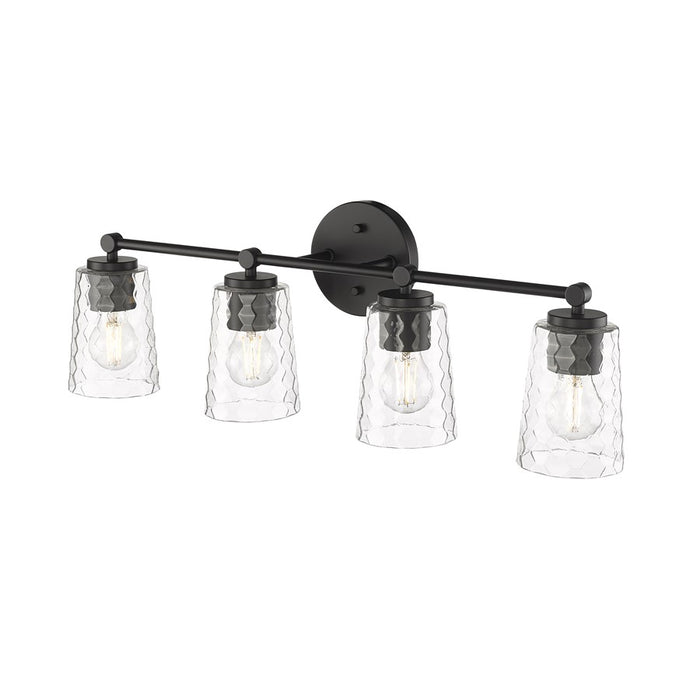 Millennium Lighting Ashli 4Lt Bathroom Vanity Light, Matte Black/Clear