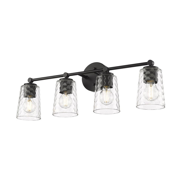 Millennium Lighting Ashli 4Lt Bathroom Vanity Light, Matte Black/Clear