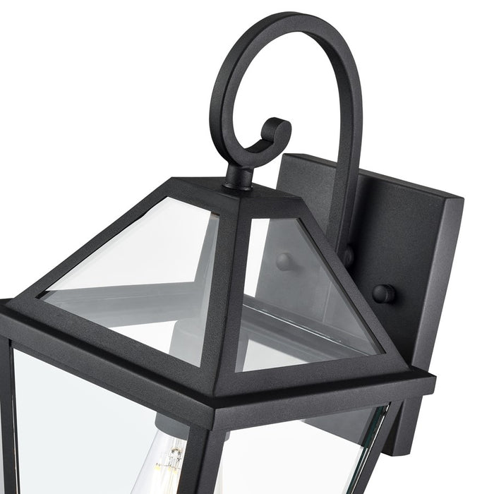 Millennium Lighting Eston 1Lt 14" Outdoor Wall Sconce, Black/Clear