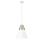 Millennium Lighting Annos 1Lt Pendant, White/Modern Gold - 9241-MW-MG