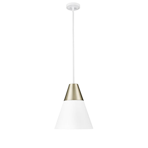 Millennium Lighting Annos 1Lt Pendant, White/Modern Gold - 9241-MW-MG