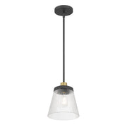 Millennium Lustria 1Lt Pendant, Black/Clear Striated - 9301-MB-VB