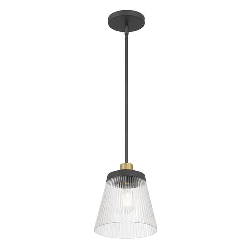 Millennium Lustria 1Lt Pendant, Black/Clear Striated - 9301-MB-VB