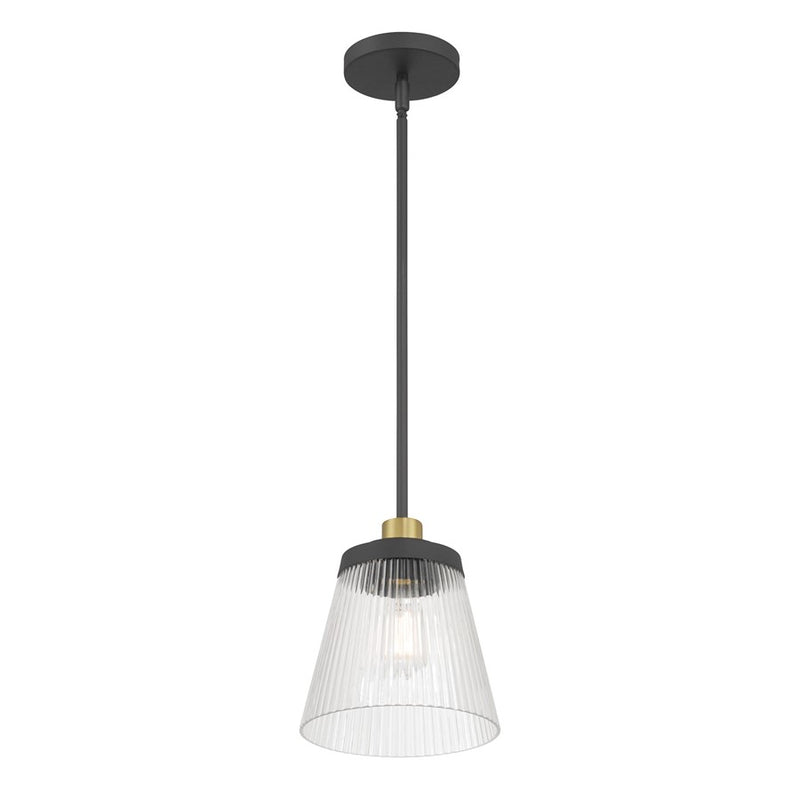 Millennium Lustria 1Lt Pendant, Black/Clear Striated