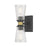 Millennium Lustria 2Lt Wall Sconce, Black/Clear Striated - 9302-MB-VB