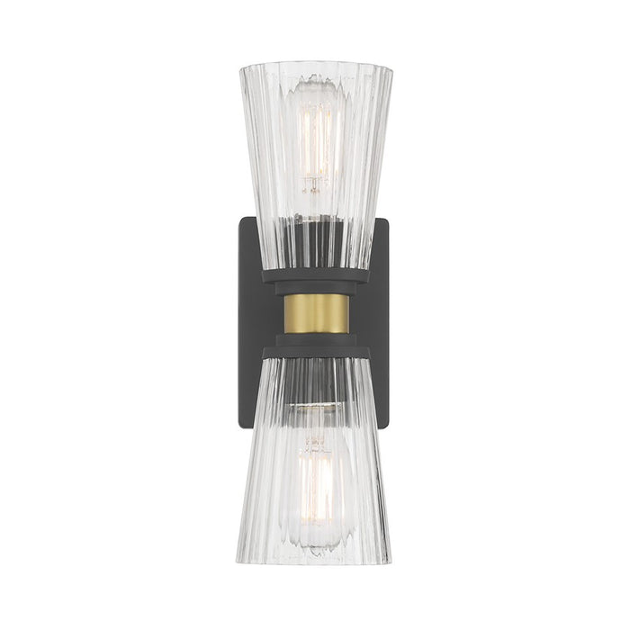 Millennium Lustria 2Lt Wall Sconce, Black/Clear Striated