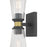 Millennium Lustria 2Lt Wall Sconce, Black/Clear Striated