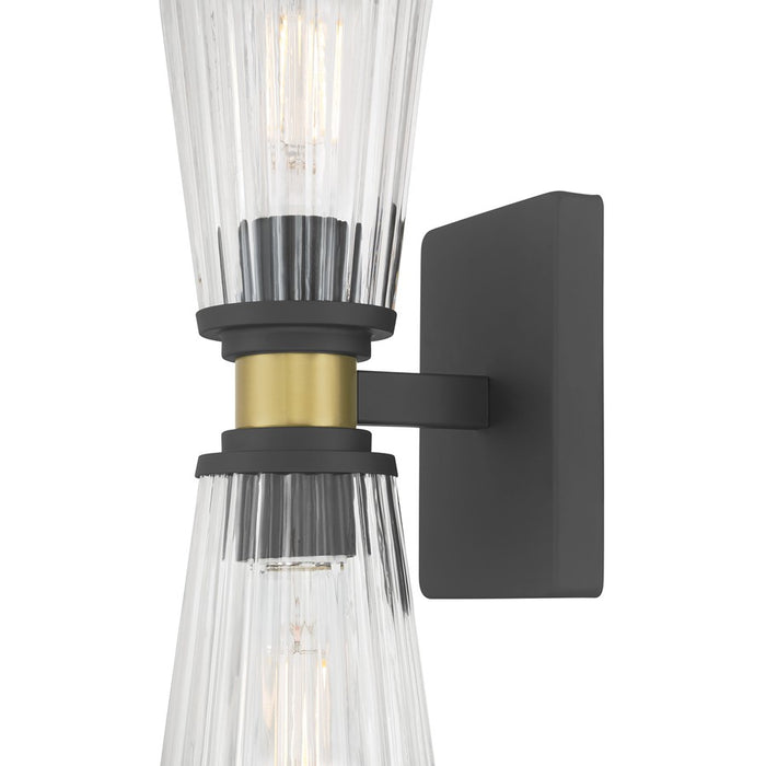 Millennium Lustria 2Lt Wall Sconce, Black/Clear Striated