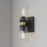 Millennium Lustria 2Lt Wall Sconce, Black/Clear Striated