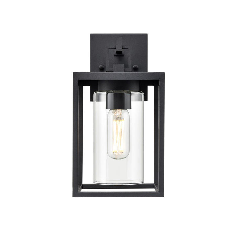 Millennium Ellway 1Lt Outdoor Wall Sconce, Textured Black/Clear - 93101-TBK