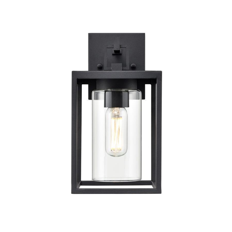 Millennium Ellway 1Lt Outdoor Wall Sconce, Textured Black/Clear - 93101-TBK