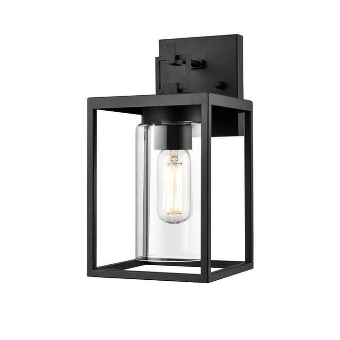 Millennium Ellway 1Lt Outdoor Wall Sconce, Textured Black/Clear