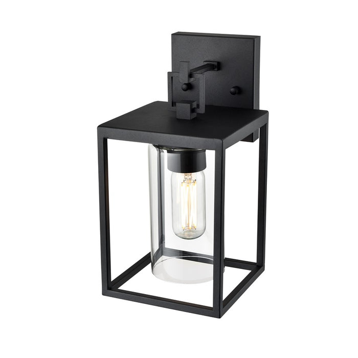 Millennium Ellway 1Lt Outdoor Wall Sconce, Textured Black/Clear